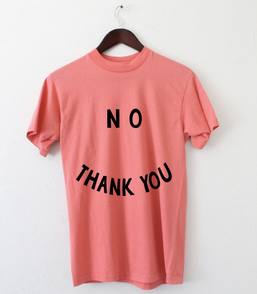 No Thank You! Vintage Inspired Coral Pink Unisex T-Shirt