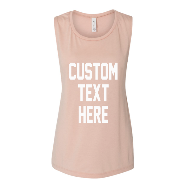 Custom Text Peach Muscle Tank Top