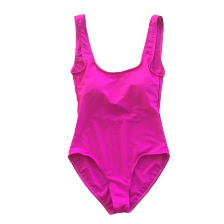 Custom Text Bright Pink Kids/ Youth One Piece Swimsuit
