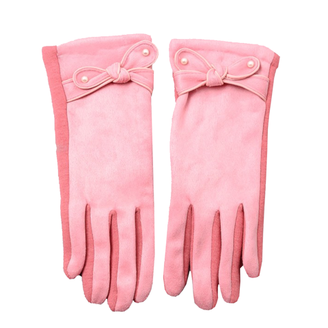 pink pearl handschuhe Pink Pearl Ribbon Velvet Trim Gloves