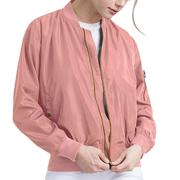Custom Text Mauve Bomber Jacket