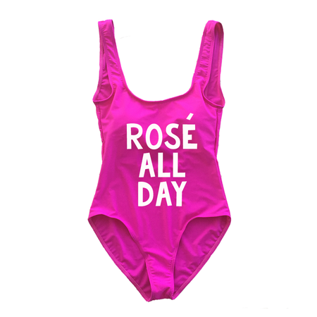 Hot Pink Good Vibes ONLY One Piece Swimsuit