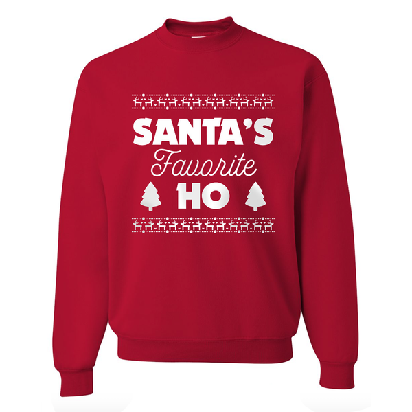 Santa's Favorite Ho Red Christmas Pullover Sweatshirt