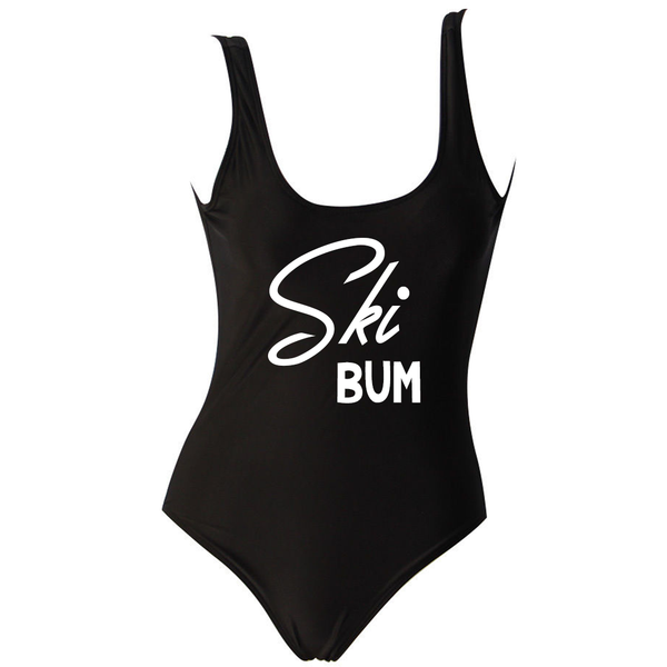 Ski Bum Black One Piece Swimsuit