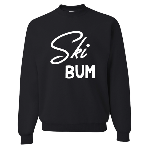 Ski Bum Black Slouchy Oversized Pullover Sweatshirt