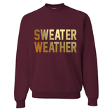 Sweater Weather Maroon Fleece Unisex Pullover Sweatshirt