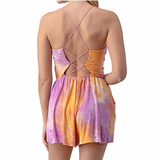 Custom Text Lilac Tie Dye Romper