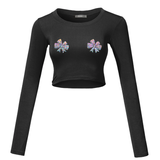 Christmas Bow Pastie Crop Top Shirt