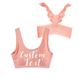 Peach Pink Crochet Sports Bra