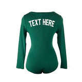 Custom Text Green PJ Romper