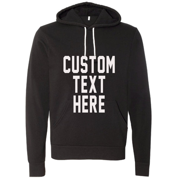 Custom Black Unisex Hoodie Pullover Sweatshirt