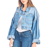 Custom Vintage Crop Denim Jacket