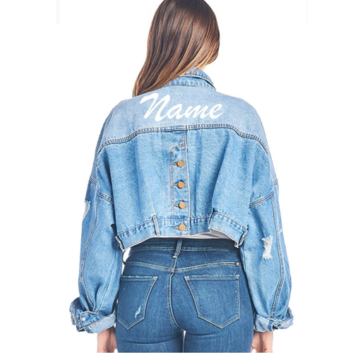 Custom Vintage Crop Denim Jacket