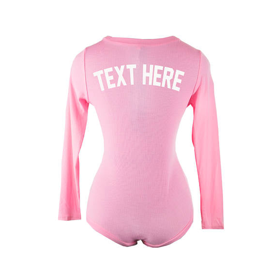 Custom Text Pink PJ Romper